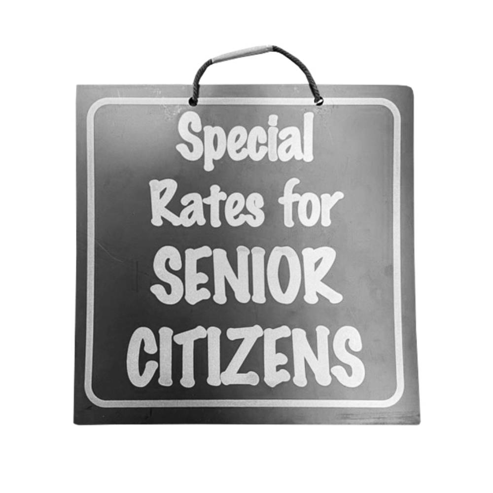 Special Rates Shop Sign - Black/White