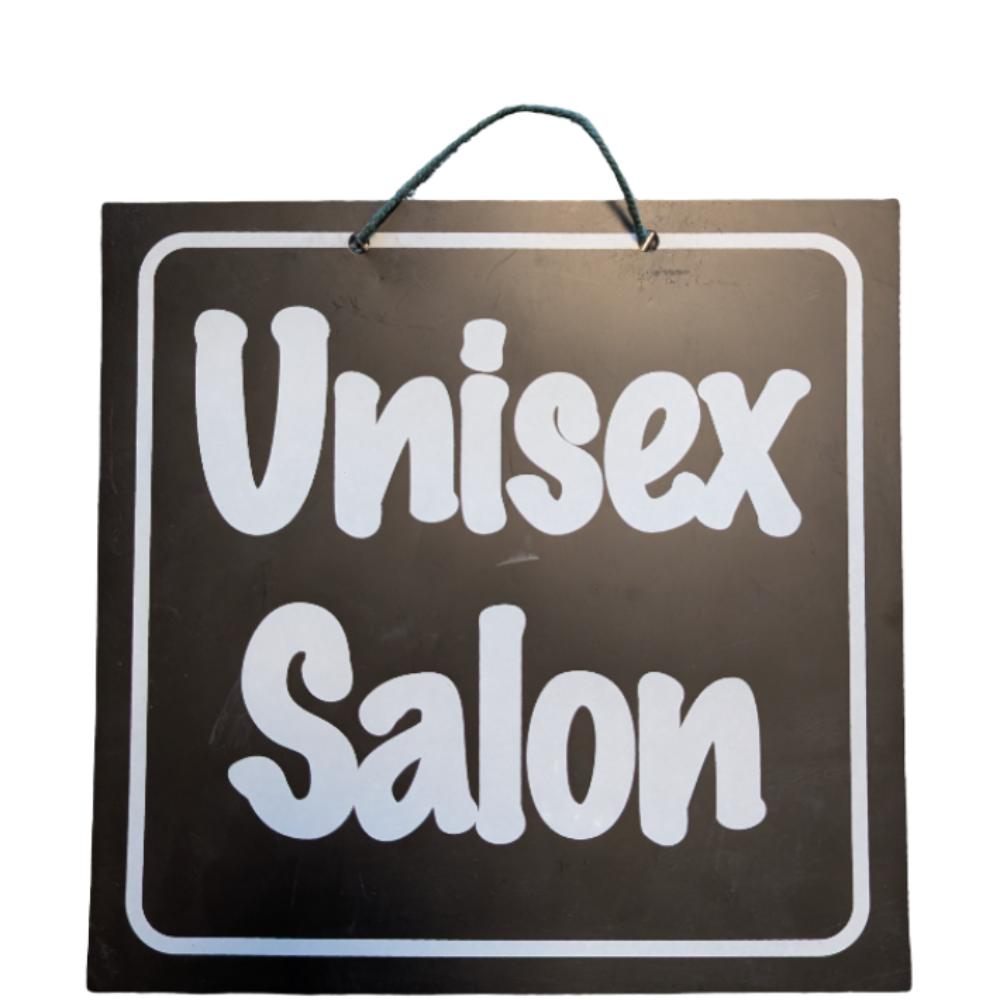 Unisex Salon Shop Sign - Black/White