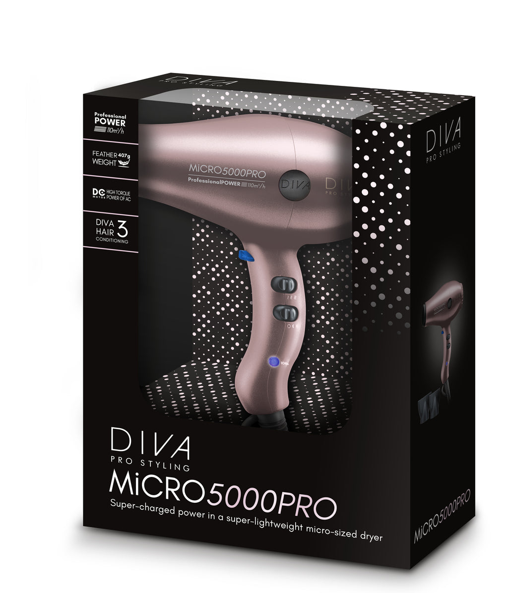 Diva Micro 5000Pro Hairdryer Millenial Pink