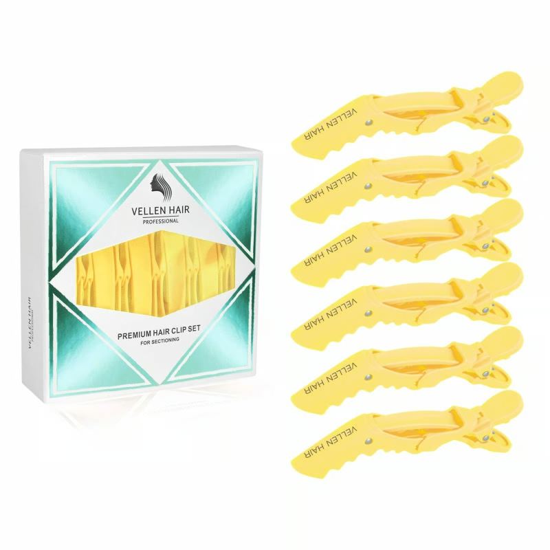 Vellen Alligator Clips Hair Slides Yellow (6)