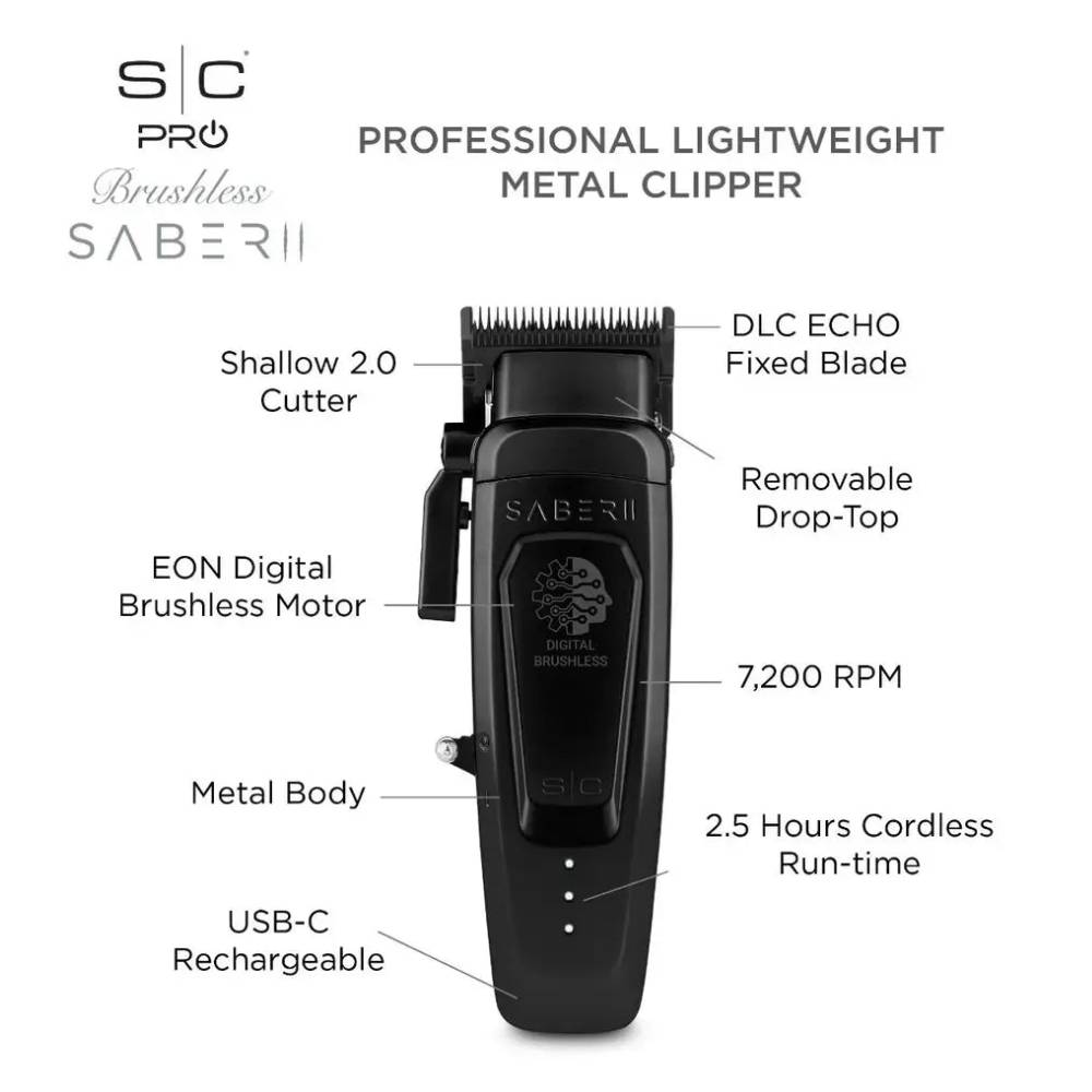 StyleCraft Saber 2.0 Brushless Motor Clipper Black