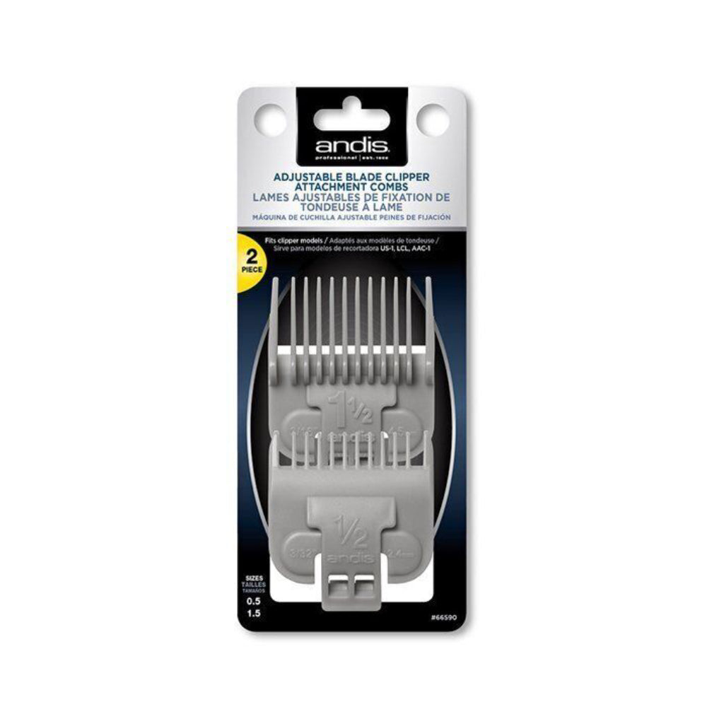 Andis Adjustable Blade Clipper Attachment Combs 0.5 & 1.5