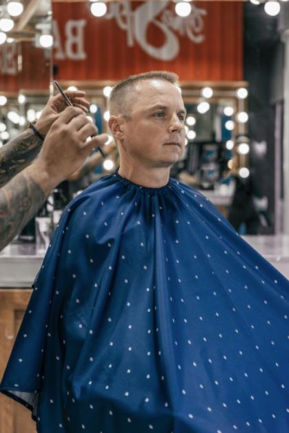 Barber Strong The Barber Cape Shield Collection Blue