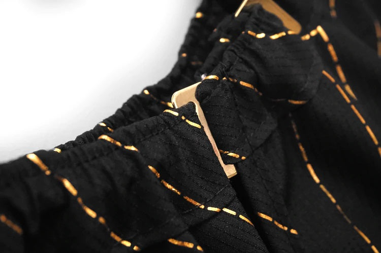 Barber Strong The Barber Cape 24K Gold Collection Black/Gold Stripes