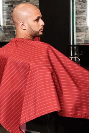 Barber Strong The Barber Cape Classic Collection Red/ White Stripes