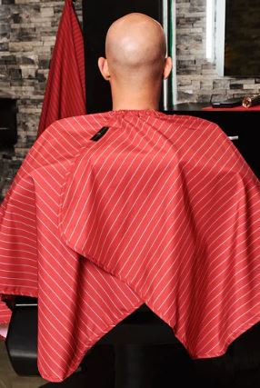 Barber Strong The Barber Cape Classic Collection Red/ White Stripes
