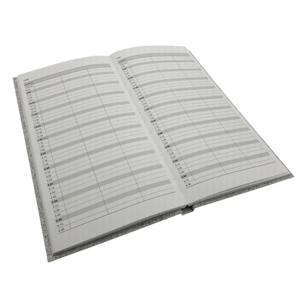 Agenda 3 Column Assistant Appointment Book Stone Grey