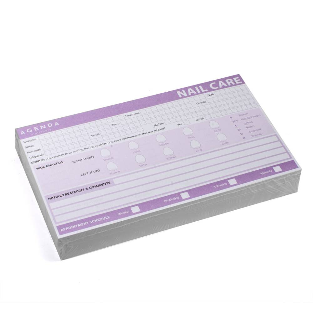 Agenda Nail Record Cards