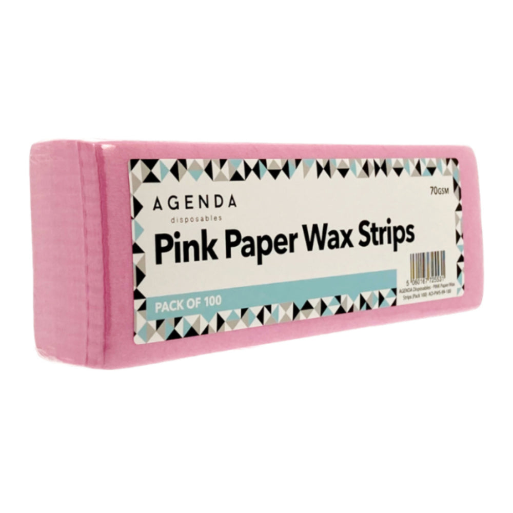 Agenda Pink Paper Wax Strips (100)