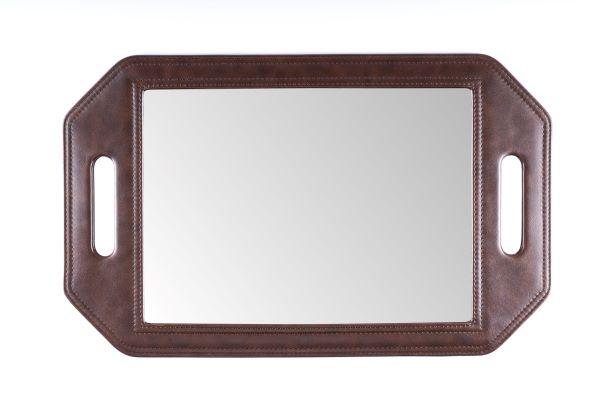 Barber Loco Brown Leather PU Back Mirror