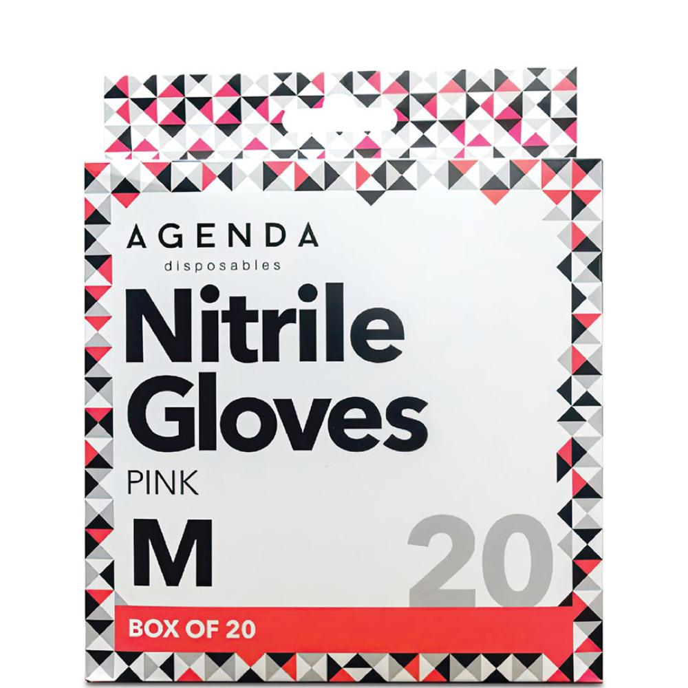 Agenda Disposibles Nitrile Gloves Pink Medium (20)