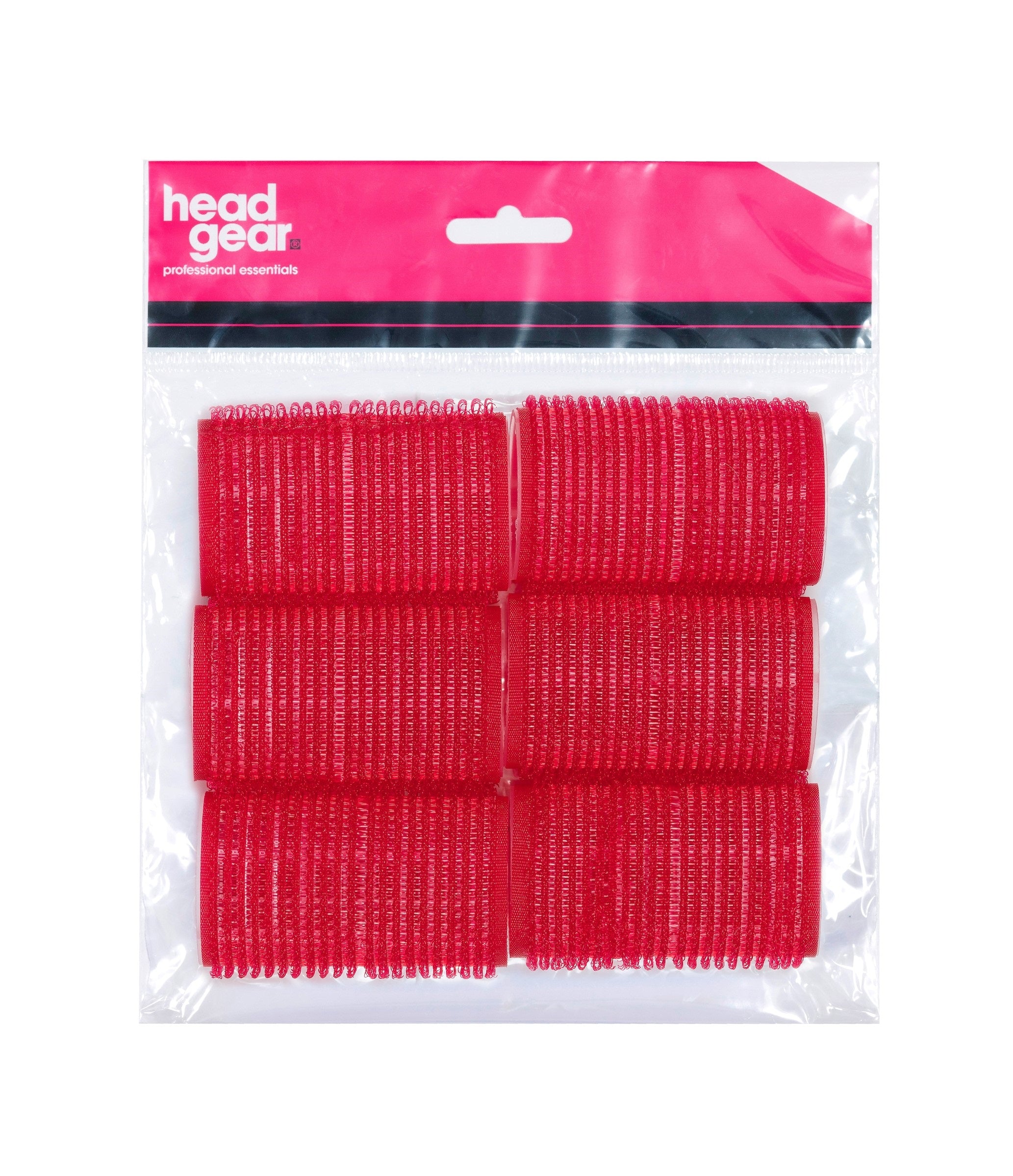 Head Gear Cling Hair Rollers - Large Red 36mm (6)