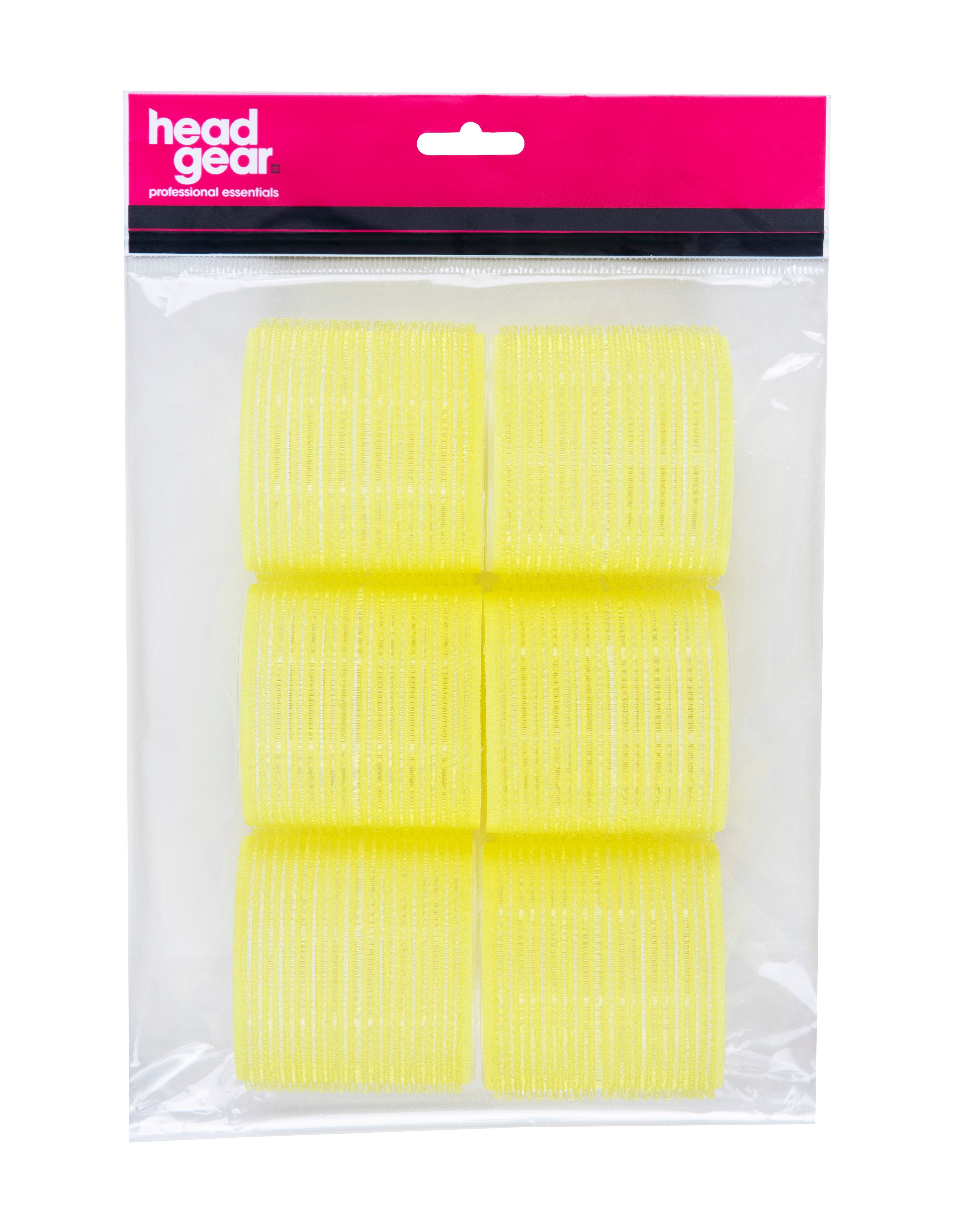 Head Gear Cling Hair Rollers - Jumbo Yellow 66mm (6)