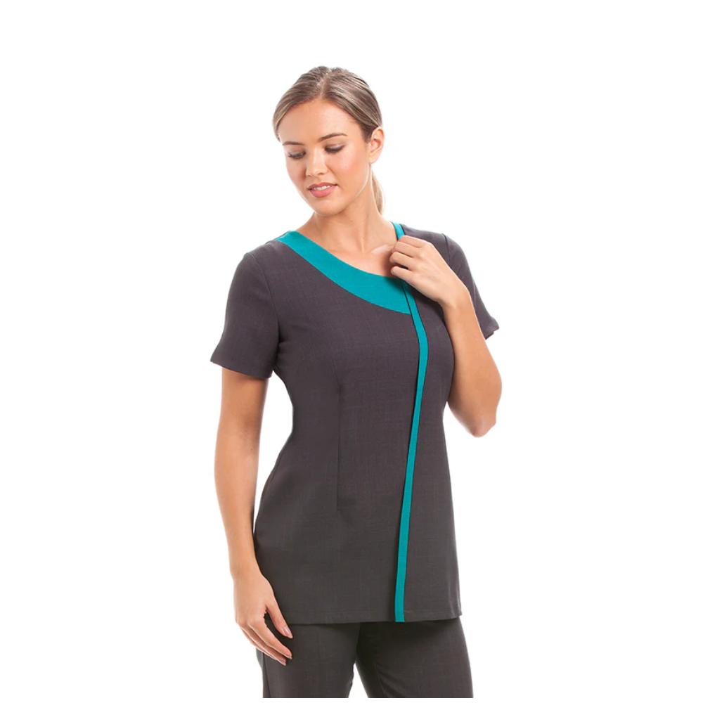 Havana Tunic Dark Grey/Teal Size 10