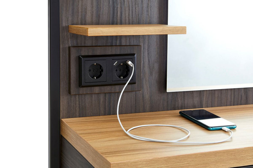 Mirplay Logan Wall Unit Dark Wood