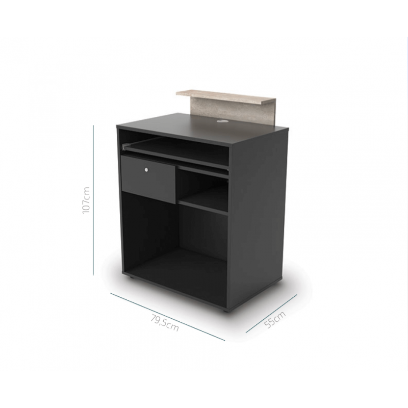 Mirplay Dylan Reception Desk - Black/Grey