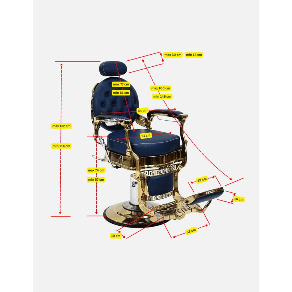 John Barber & Sons Tesoro Blue and Copper Barber Chair