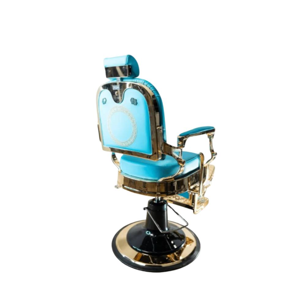 John Barber & Sons Oasis Blue & Gold Barber Chair
