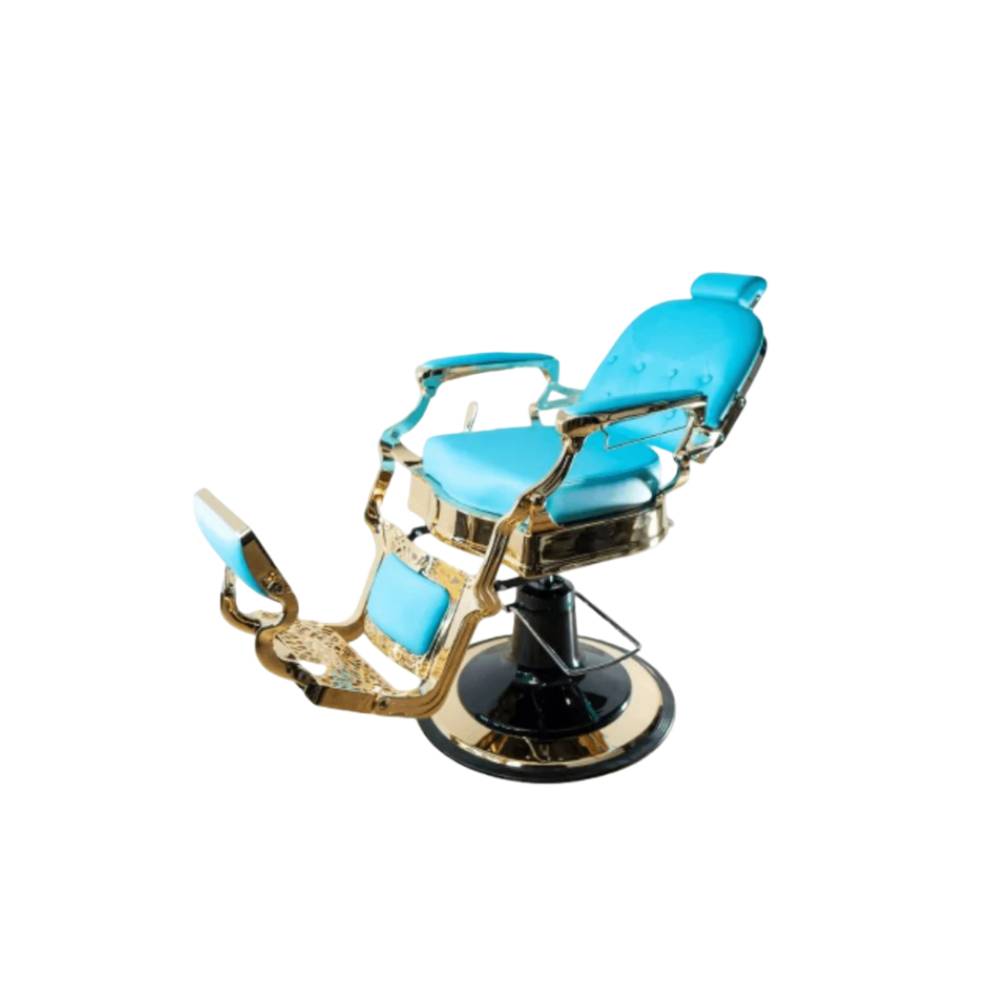 John Barber & Sons Oasis Blue & Gold Barber Chair