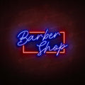 Neon Vibes Italic Barber Shop Sign - Multiple Sizes