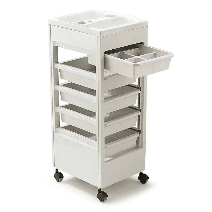 REM Studio Trolley - White With Flat Top Tray