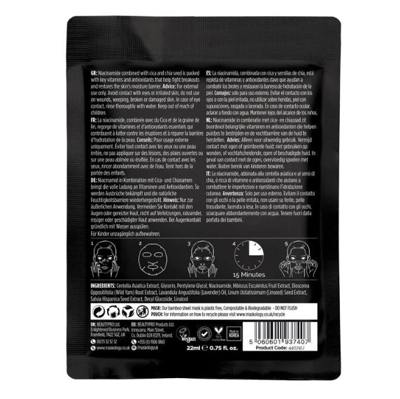 +maskology Niacinamide Blemish Control Sheet Mask