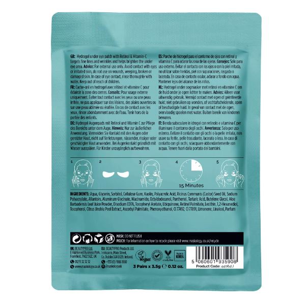 +maskology Retinol and Vitamin-C Brightening Under Eye Mask