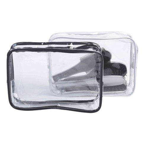 Sibel Transparent Toiletry Bag With Black Piping