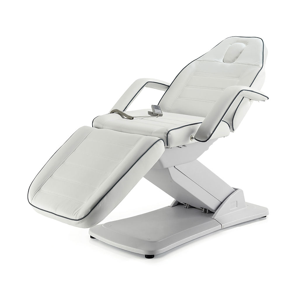 REM Excel 3 Motor Electric couch - White with Grey Piping