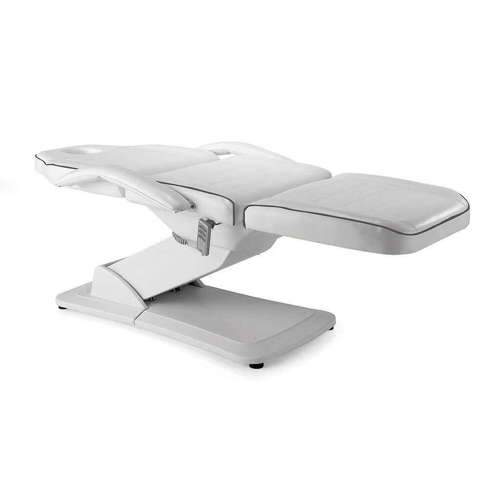 REM Excel 3 Motor Electric couch - White with Grey Piping