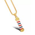 BarberStyle Gold Barber Pole Necklace