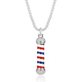BarberStyle Silver Barber Pole Necklace