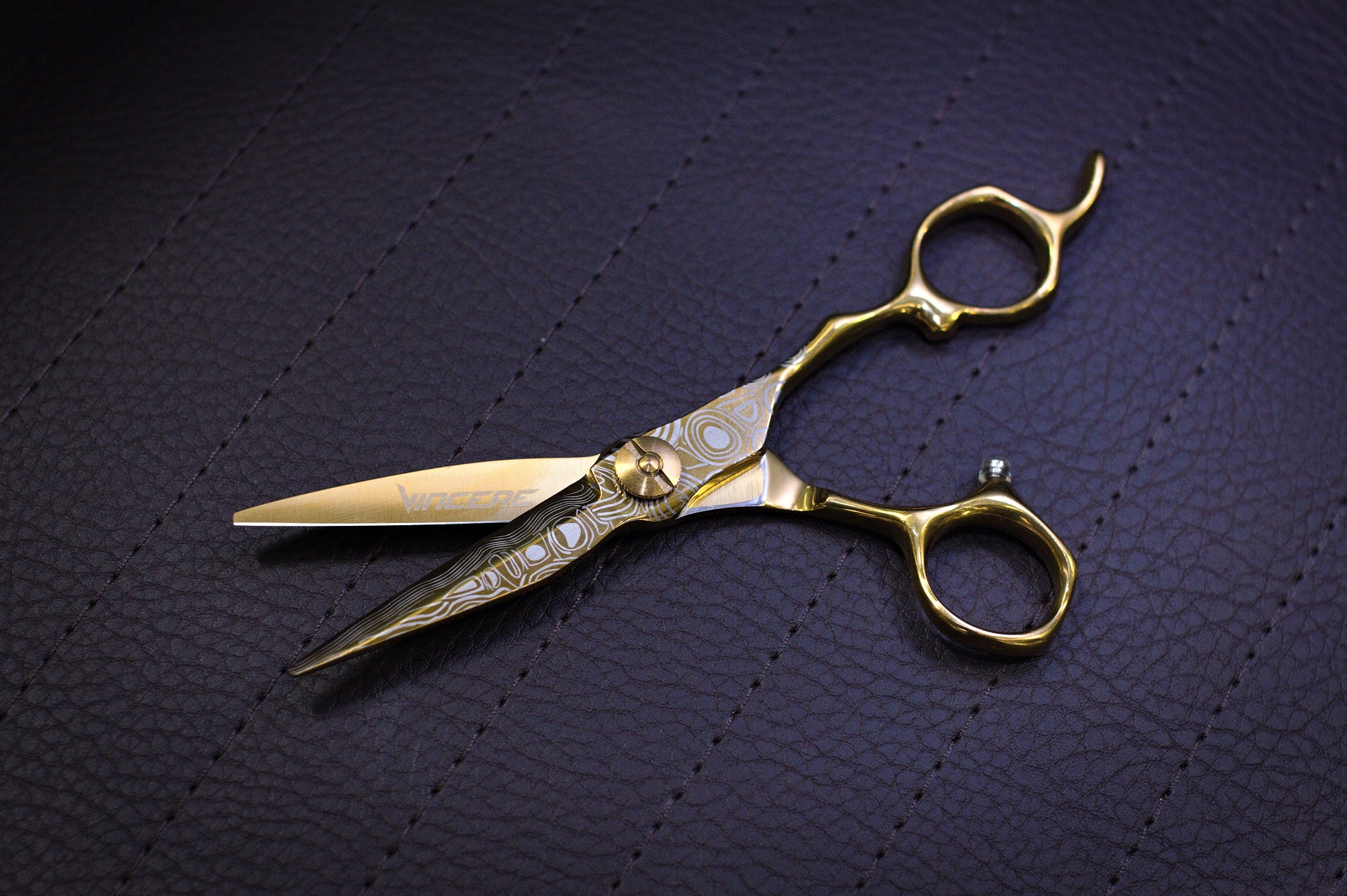 Vincere Ares Damascus Gold Scissors 5.5"