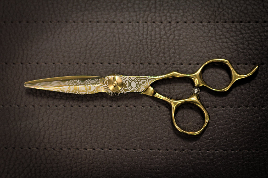 Vincere Ares Damascus Gold Scissors 5.5"