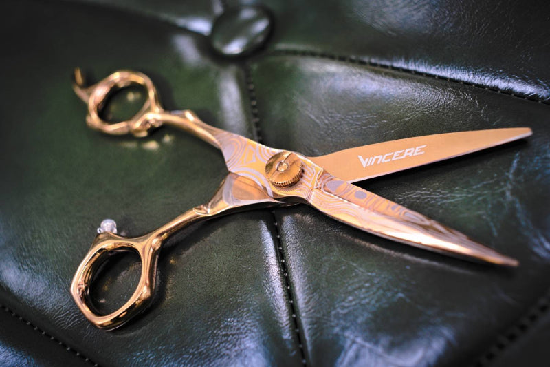 Vincere Ares Damascus Left Handed Scissors 5.5"