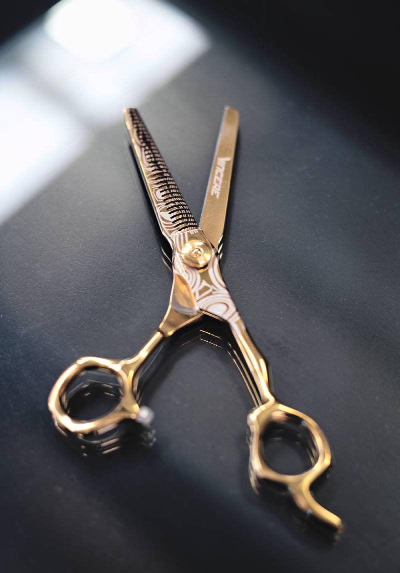 Vincere Ares Damascus Thinning Scissors 6"