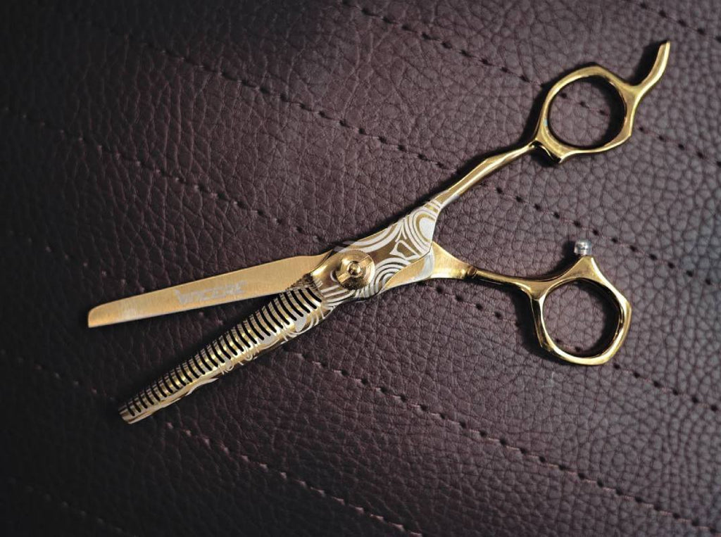 Vincere Ares Damascus Thinning Scissors 6"