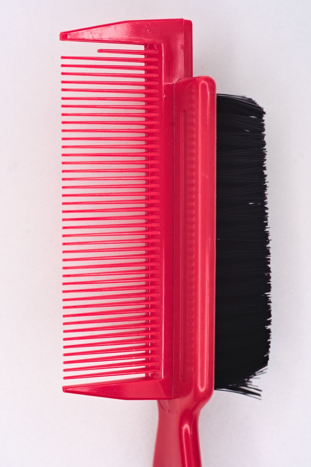 BarberStyle Fade Brush With Comb Red