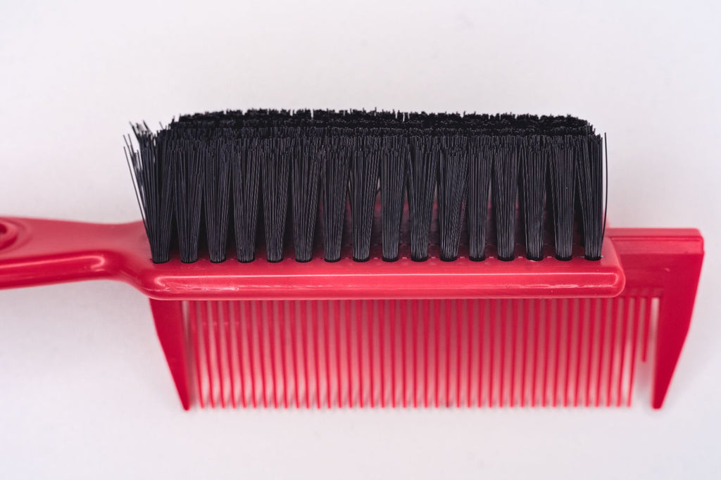 BarberStyle Fade Brush With Comb Red