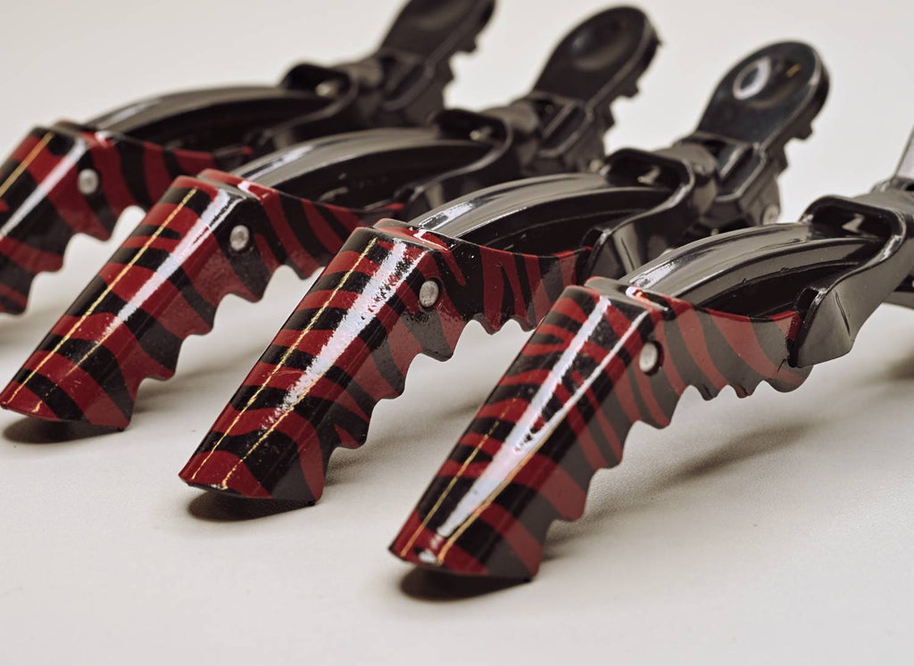 Hair Theory Zebra Croc Clips Red (4)