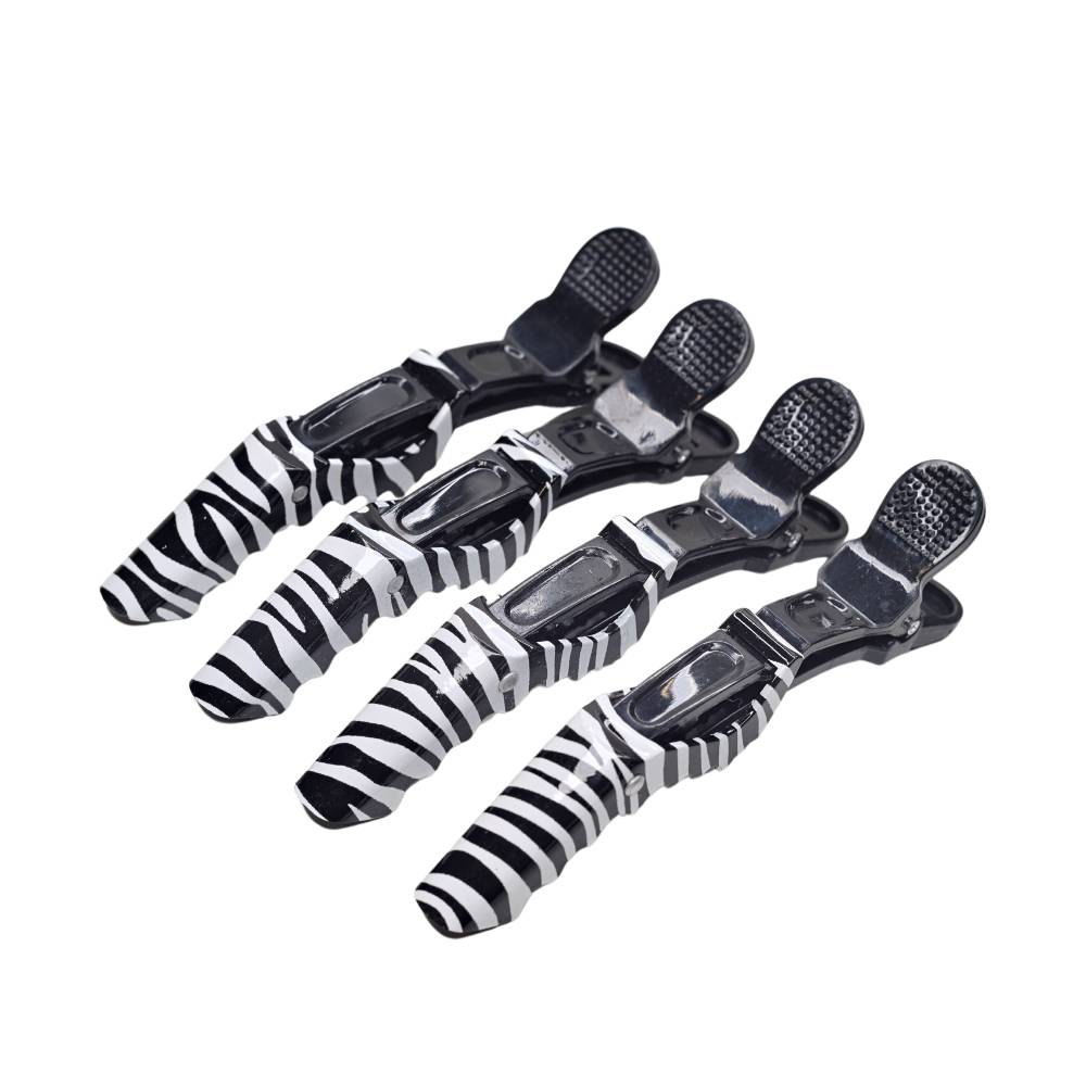 Hair Theory Zebra Croc Clips White (4)