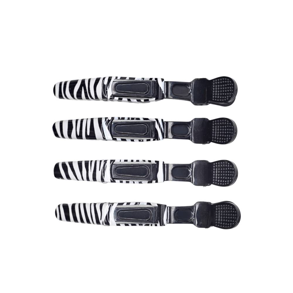 Hair Theory Zebra Croc Clips White (4)
