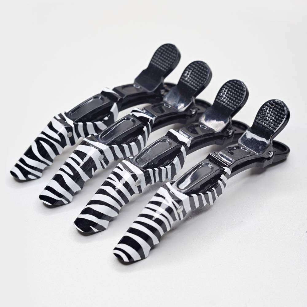 Hair Theory Zebra Croc Clips White (4)