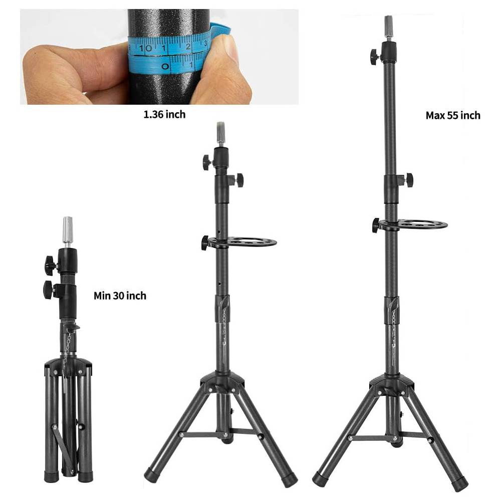 Hair Theory Training Head Tripod - Black