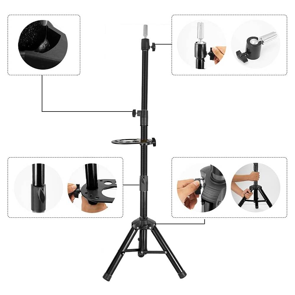 Hair Theory Training Head Tripod - Black