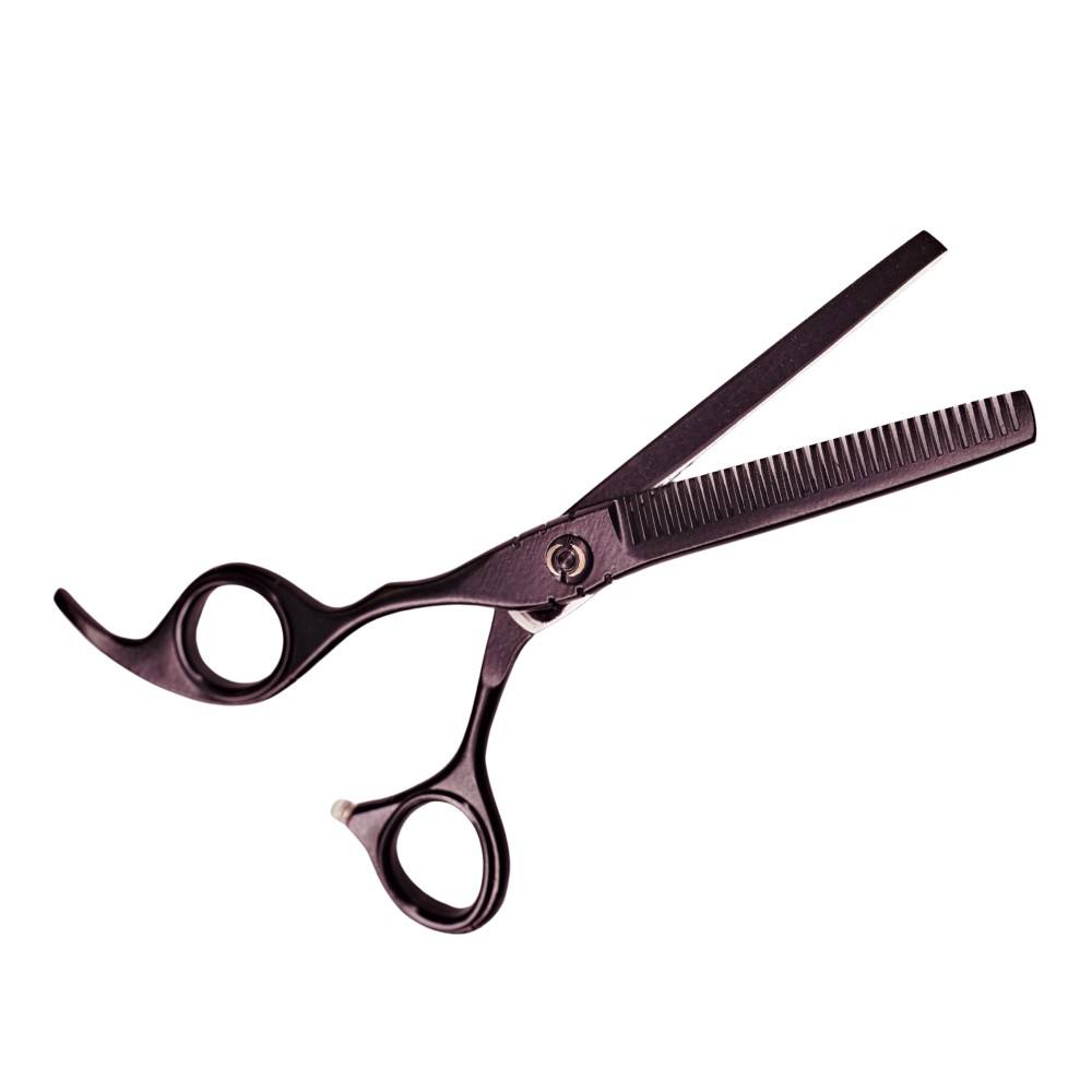 BarberStyle Black Japanese Nero Left Handed Thinning Scissors 6"