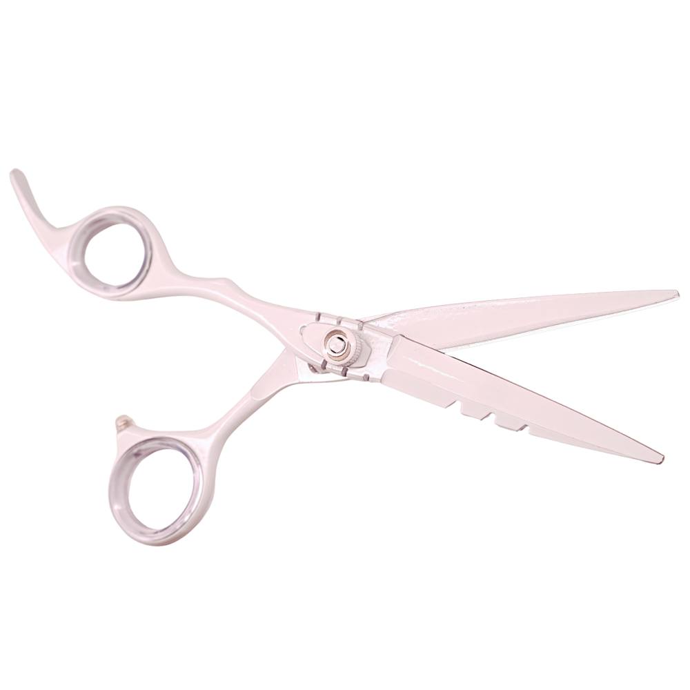 BarberStyle White Japanese Nero Left Handed Scissors 6"