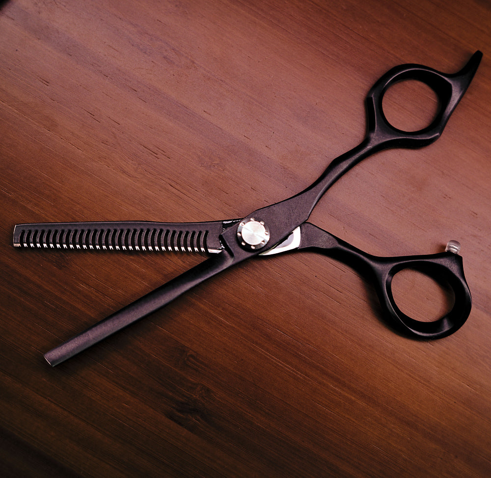 Vincere Hades Black Thinning Scissors 6”