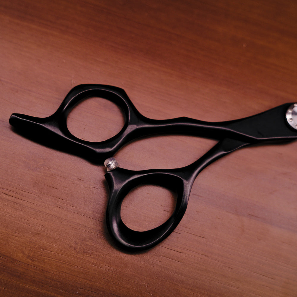 Vincere Hades Black Left Handed Thinning Scissors 6"