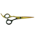 Vincere Whisper Black/Gold Left Handed Scissors 6.5"